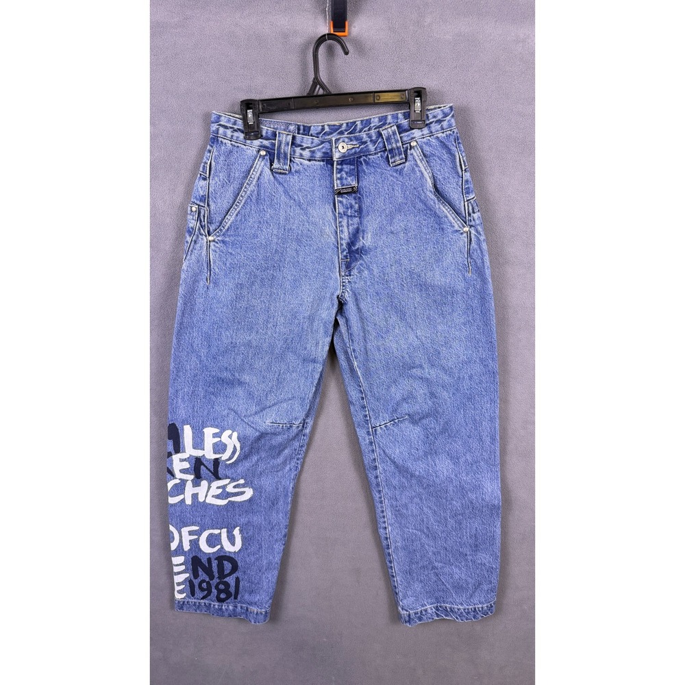VTG Marithe Francois Girbaud Graffiti Jeans Mens 32 Blue Streetwear Baggy Denim